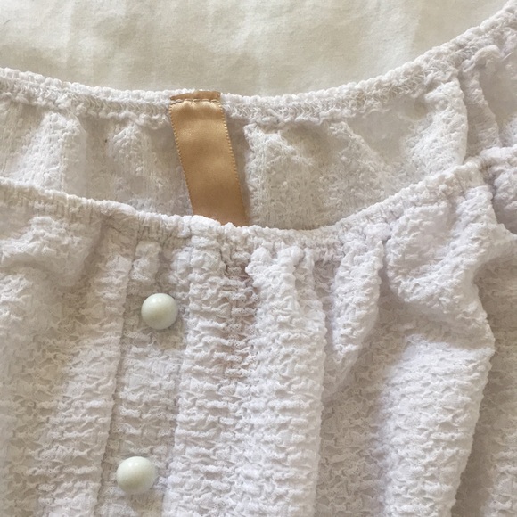 Vintage, tie front, off shoulder top - Picture 3 of 3